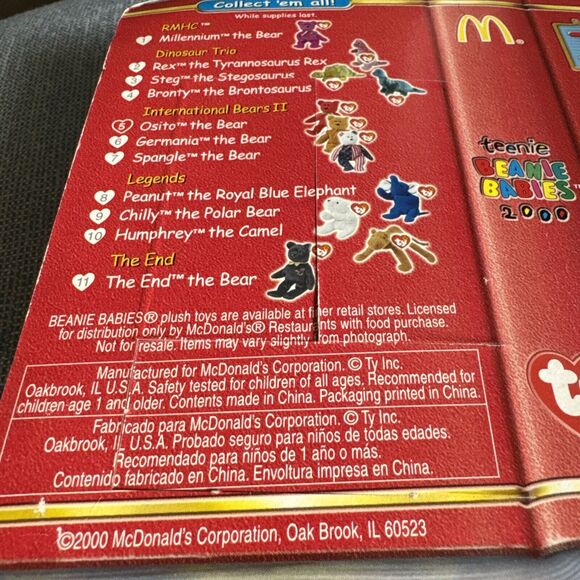 Mini Bear Plush Toy Beanie Vintage 1999 TY McDonalds International II Te… - Picture 5 of 8